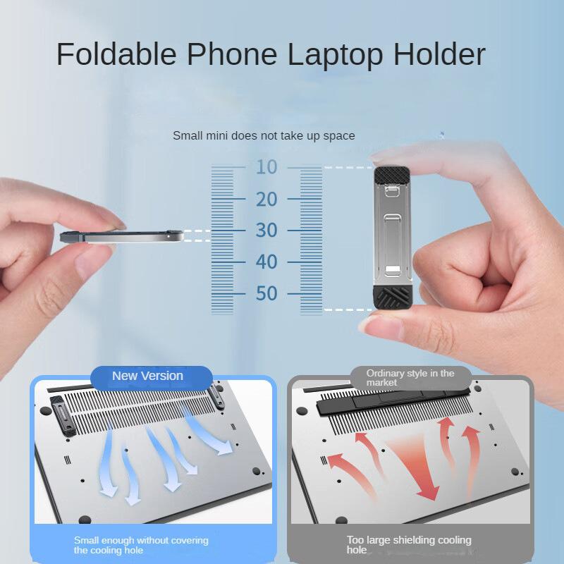 Мини-портативная подставка для ноутбука, 3 шестерни, регулируемая складная невидимая клавиатура, держатель для телефона, алюминиевая опора, универсальные компьютерные аксессуары для Macbook