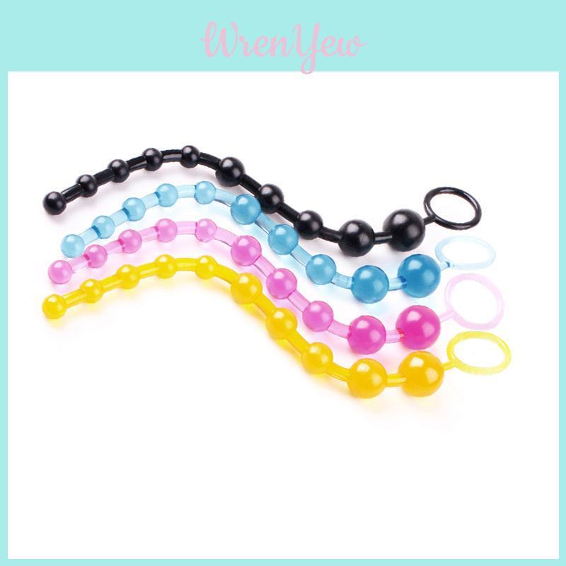 Chain Sexy Beads Orgasm Vagina Plug Play Pull Ring Ball Jelly Anal Tool Unisex
