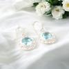 Sky Blue Topaz Gemstone 925 Solid Silver Jewelry Handmade Earrings 1.5" For Her EE-153-11