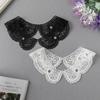 1 Pair Black White Lace Accessories Handmade DIY Fake Collar Water Soluble Lace Decorative Patch Clothing Collar Patch