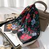 68cm Floral Printed Scarf Women's Spring and Summer Thin Imitation Silk Square Scarfs Fashion Versatile Headscarf Scarf Shawl