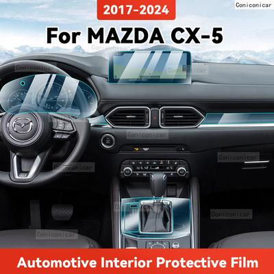 ТПУ Для MAZDA CX-5 2017-2024 Прозрачная Защитная Пленка Аксессуары Наклейка на Панель Центрального Управления Навигацией Салона Автомобиля