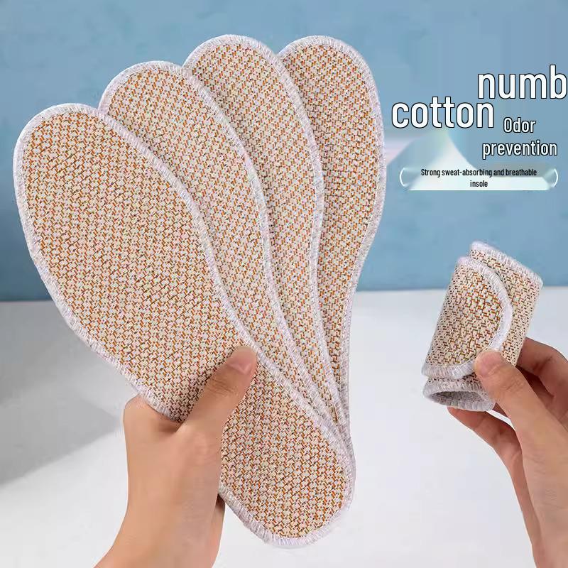 Дышащие льняные стельки для мужчин, впитывающие пот, с защитой от запаха и дезодорирующим эффектом полыни, мягкие и удобные для всех сезонов