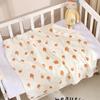 Cartoon Print Double Layer Crinkle Muslin Baby Swaddle Blanket