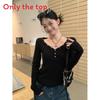 T Shirt For Women Oversize V Neck Long Sleeve With Embroidery For Casual And Yoga