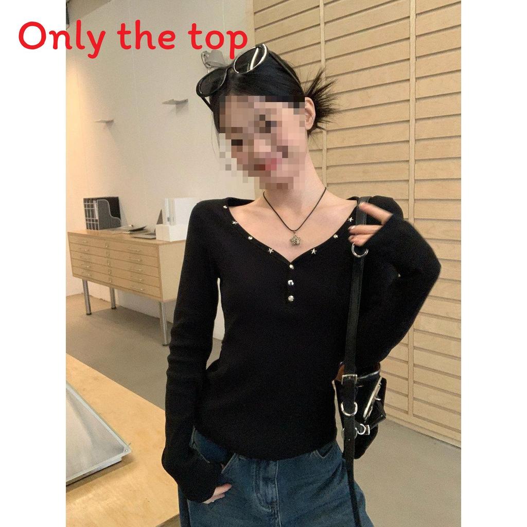 T Shirt For Women Oversize V Neck Long Sleeve With Embroidery For Casual And Yoga
