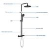 Colonnes de douche 38 °C avec thermostat,+porte-serviettes
