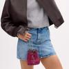Coach Mini Drawstring Wristlet Patent Leather Smooth Leather Clutch Women clutch Pink CZ028-SVPK