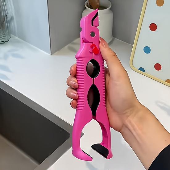 Зажим для посуды против ожогов 3-в-1 Многофункциональный захват для горячих тарелок, зажим для тарелок, открывалка для бутылок, термостойкий силиконовый кухонный инструмент с нескользящей ручкой