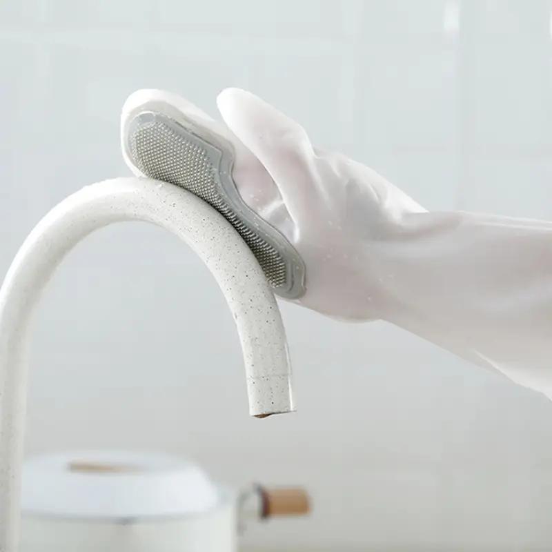 Перчатки для мытья посуды, волшебные силиконовые резиновые перчатки для мытья посуды для дома, губка, скребок, кухонные инструменты для чистки