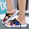 Men's Slippers Colorful Black Summer Sandals for Man Casual Canvas Loafers Shoes Soft Platform Designer Shoes  Zapatillas Hombre