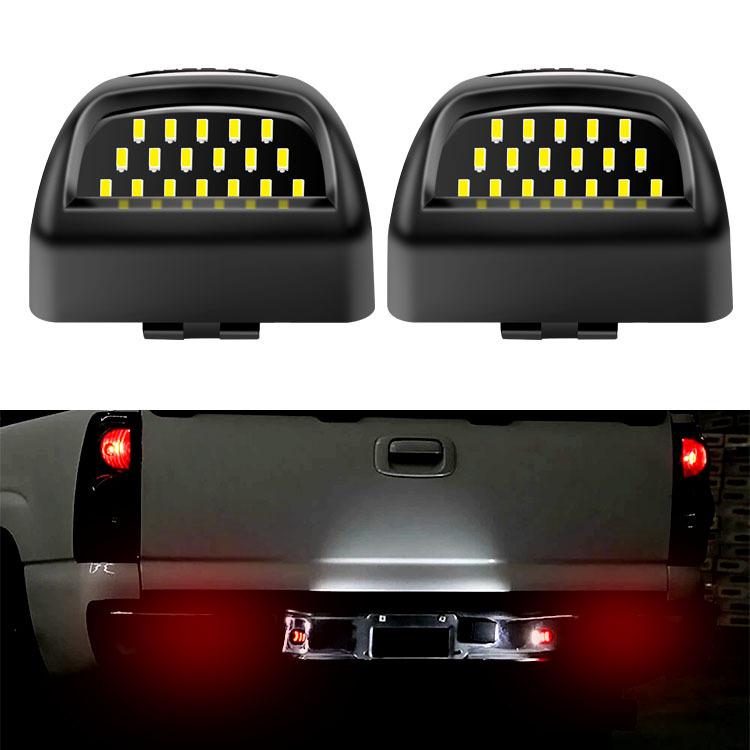 2-светодиодные фонари номерного знака, Красный/Белый, Для Chevrolet Tahoe 01-14, Cadillac, GMC