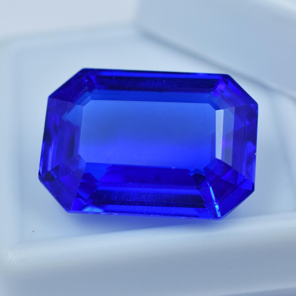 Natural Blue Sapphire Loose Gemstone Emerald Cut 19.85 ct September Birthstone for Gem Collections