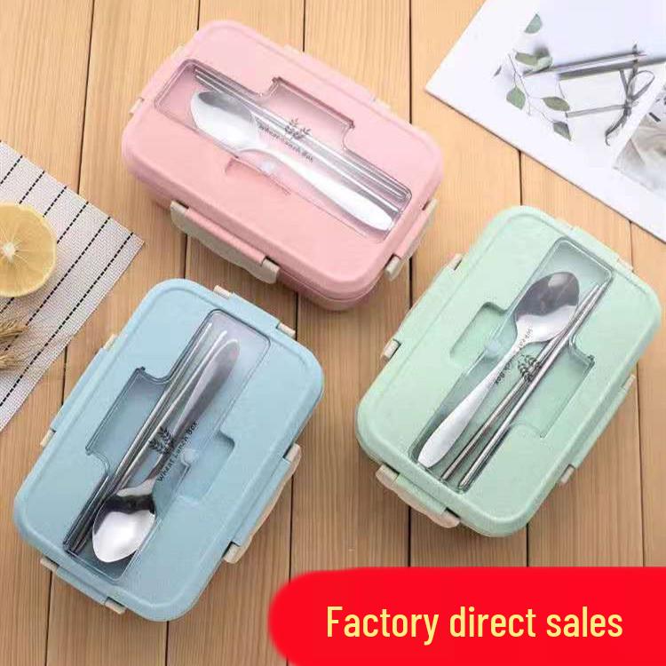 Японский высококачественный пластиковый ланч-бокс бэнто с отделениями и контейнером для соуса для студентов и офисных работников, подходит для микроволновой печи