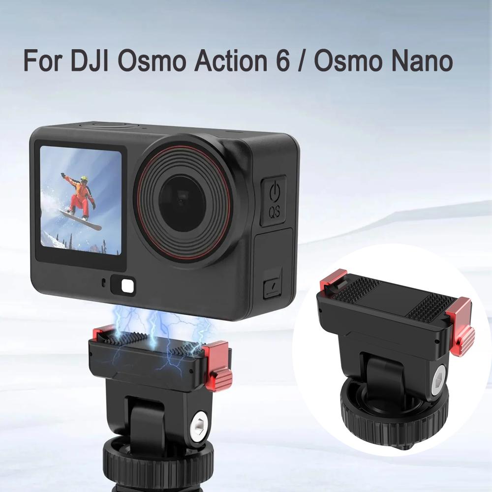 PULUZ Пластиковая Магнитная Основа для Камеры Для DJI Osmo Action 6,360 II, Nano Камеры Быстросъемная Резьбовое Отверстие 1/4 дюйма Крепление Холодный Башмак