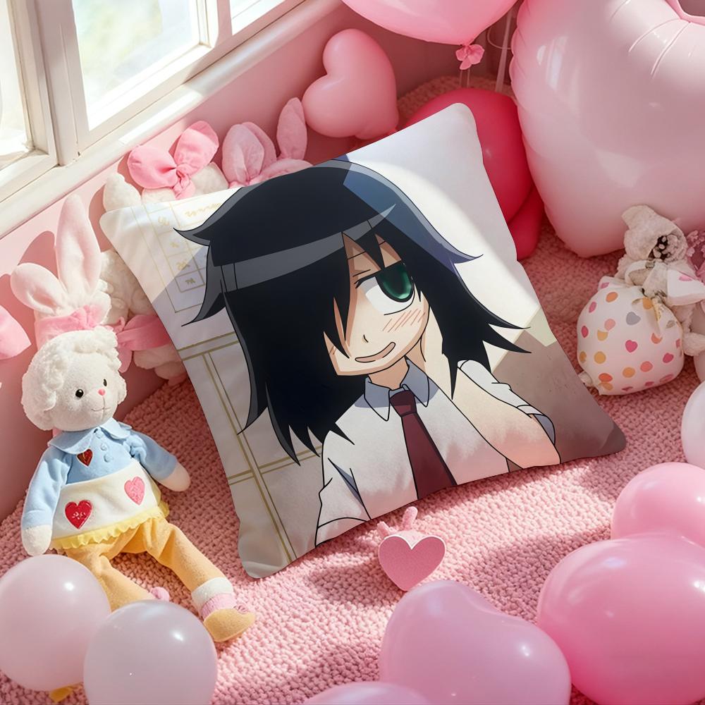 K-Kuroki T-Tomoko Наволочка Мягкая Плюшевая Ткань Двусторонняя Печатная Наволочка для Подушки Теплая Зимняя Подушка для Дивана
