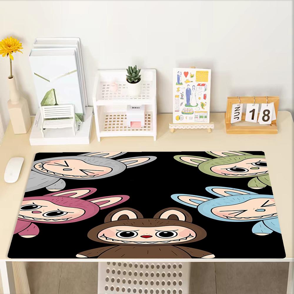 Labubu Theme Mouse Pad, Non Slip Rubber Base, Multifunctional Office & Home Decor, Perfect for Workspace Personalization.