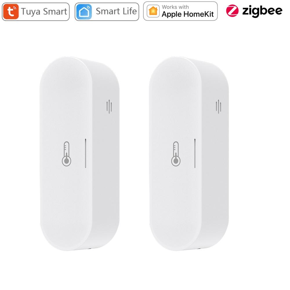 Tuya Zigbee Smart Temperature and Humidity Sensor Micro USB / Battery Powered Home Security Work with Homekit Alexa Google Home