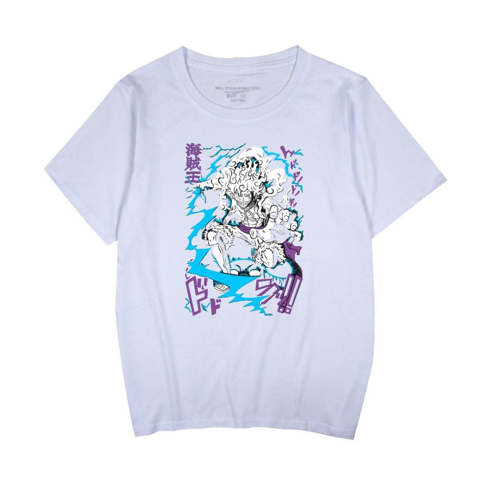 Летняя мужская и женская футболка с коротким рукавом ONE PIECE Аниме Фитнес Одежда Новая мужская футболка Косплей Футболка