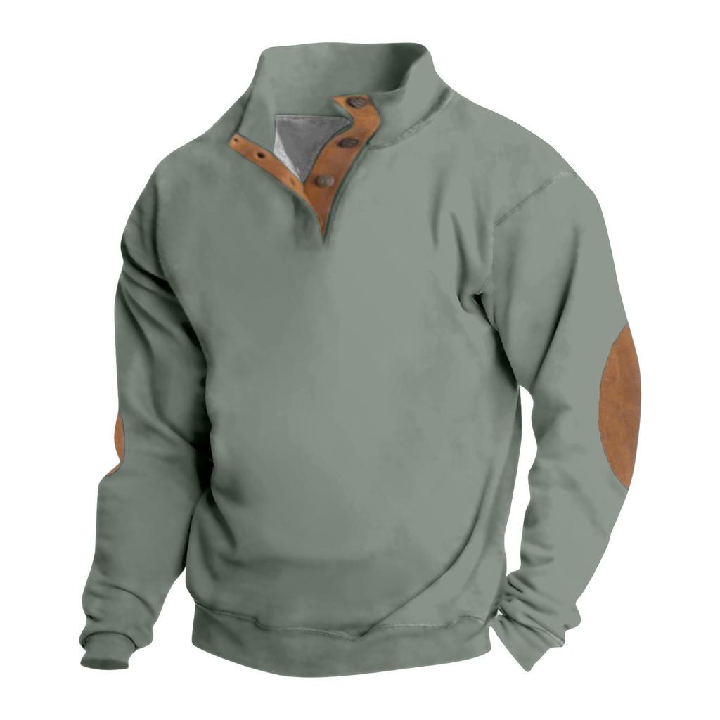 Spring And  Men's Standing Collar Sweatshirt Is Outdoor Casual Sweaters Tops
