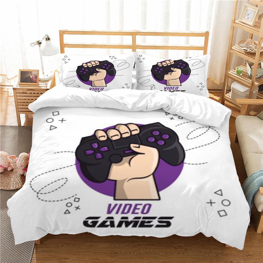 Duvet Cover Set Gamepad Printing Bedding Set Cartoon Pattern Home Setting Set Children Adult Single Twin Bedding Set