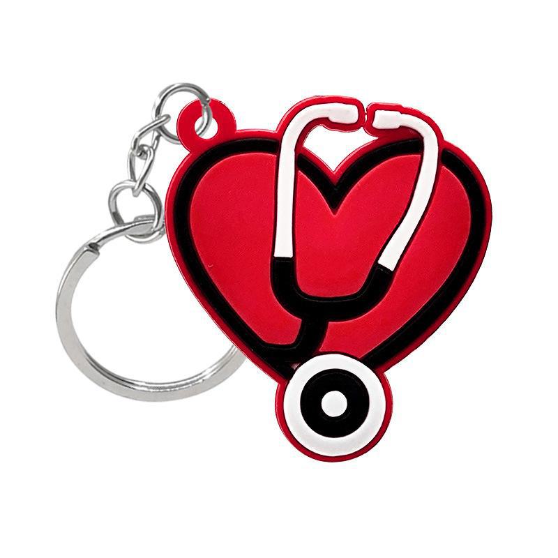 Medical Series Cartoon Animation PVC Keychain or Backpack Pendant with Customizable Logo.