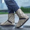 1 Pair Rain Shoe Covers Waterproof Wear Resistant Reflective Design Zipper Closure Non-Slip Protective PVC Slip-Resistant Unisex