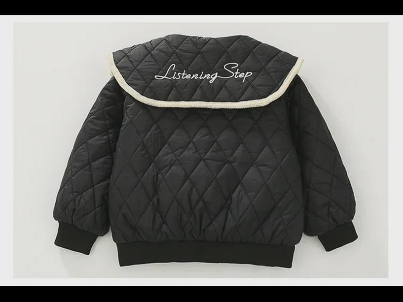 2024 Girls' Stylish Quilted Jacket: Versatile, Lightweight Autumn/Winter Cotton Coat