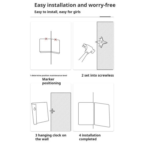 Светящиеся угловые настенные часы с полыми цифрами Бесшумная работа Простая установка Работающие от батареек двухсторонние угловые настенные часы