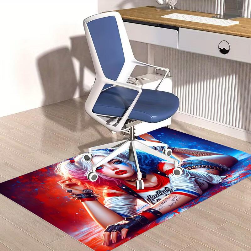 1pc Office Carpet Chair Mats Harleen Quinzel Perfect for Office Chairs, Living Rooms, Or Bedrooms,Polyester Carpet.HDT004