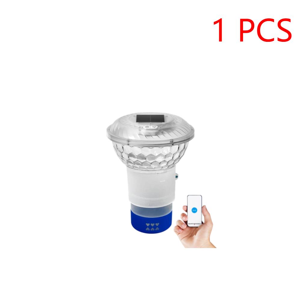 Солнечный регулируемый дозатор хлора для бассейна с разноцветной подсветкой, плавающий хлоратор для бассейна, спа-бассейна, ванны для создания ночной атмосферы