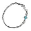EPIC BOLEN 925 Sterling Turquoise Misanga Power Stone Unisex Men's Anklet, Silver, Cross, Chain, Crown,