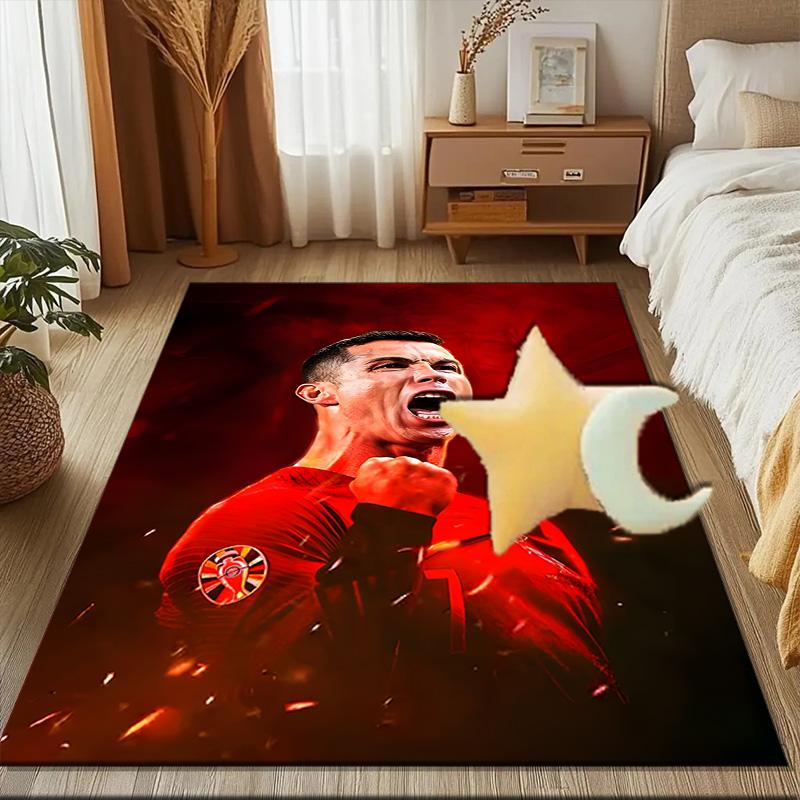 Cristiano Ronaldo Rug Game Carpet, Floor Mat for Bedroom Living Room Entryway Rug, Home Decor Idea Gift for Christmas birthday