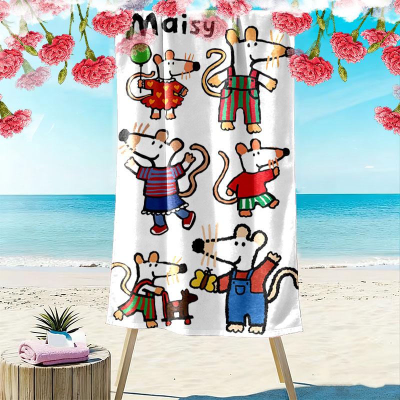 Maisy Mouse Beach Towel, Large Soft Quick Dry Towel for Beach Camping Swimming