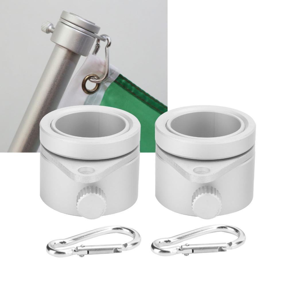 2Pcs Metal Flagpole Ring Rotating Rotating Ring Stable Flag Ring Home Use