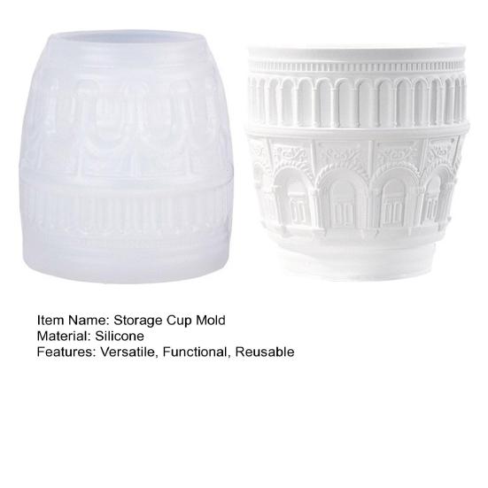 Ренессансная силиконовая форма DIY Эпоксидная смола Подсвечник Форма для хранения чашки для ювелирных изделий Гипс Поделки Скандинавский стиль Форма для демонстрации