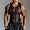 Summer Men Sexy See-through Mesh Fitness Sleeveless Vest