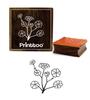Printtoo Brown Square Floral Pattern Wooden Rubber Stamp Scrap-booking Craft-2 X 2