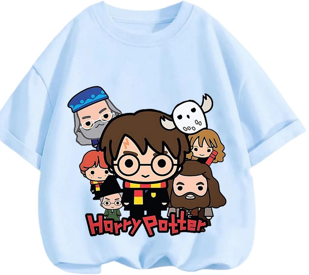 Summer Casual Crew Neck T Shirt Cute Cartoon Harry Potter Street Fashion Outdoor Leisure Kids Boys Girls 3 14 Years