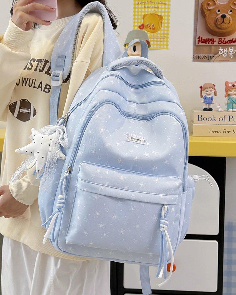 Schoolbag Junior High School High School Student Junior High School Backpack Star High Value College Student Large Capacity Versatile Backpack School