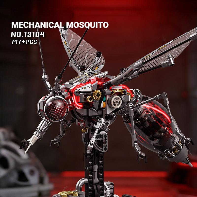 Механический Набор Строительных Игрушек 'Комар' Technic Животное Строительные Блоки Модель Насекомого со Светом и Движущимися Крыльями Подарок для Ребенка Взрослых