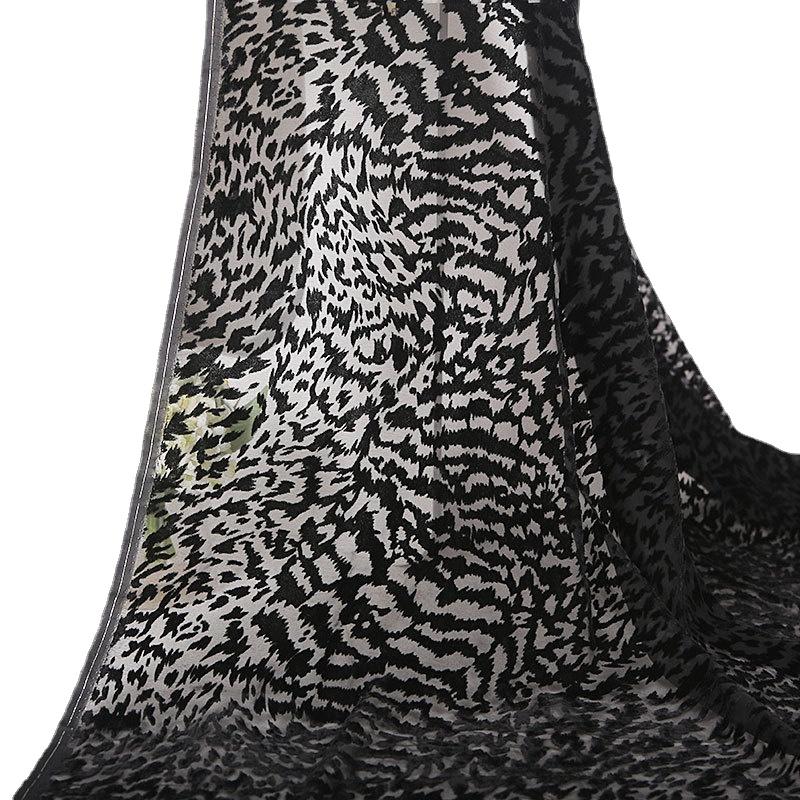 1 ярд Брокат с леопардовым принтом, вытравной велюр, африканская тюлевая кружевная ткань, нигерийская ткань George для платья, шитье DIY, одежда