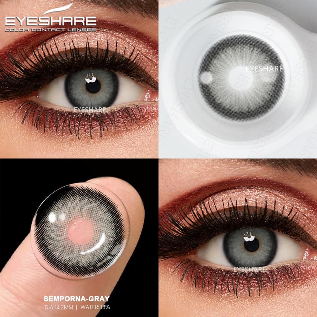 Eyeshare 2 шт = 1 пара цветных контактных линз для глаз, голубые цветные линзы, красные линзы, натуральные линзы на год 14,2 мм