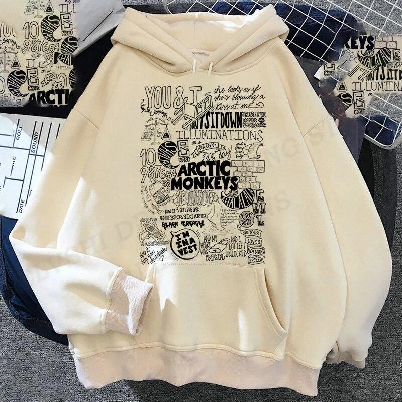 Унисекс Толстовка Унисекс Женская мода Толстовки Толстовки Арктические Обезьяны Толстовки Женские поты Унисекс Пальто Подростковые поты Одежда для рэперов