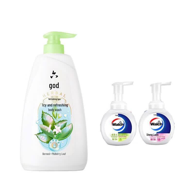 Liushen Icy Cool Shower Gel & Walch Hand Sanitizer Healthy Family Pack