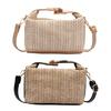 Женская сумка с соломенным плетеным регулируемым ремешком и ручкой, большая вместимость, контрастного цвета, дорожная сумка через плечо, женская сумка на плечо