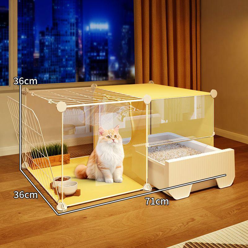 Интегрированная Кошачья Вилла с Туалетом для Маленьких Квартир – Компактный Кошачий Домик с Одной Комнатой и Прихожей