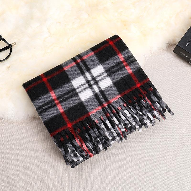 Autumn And Winter Classic Plaid Double-Sided Velvet Gift Scarf Exhibition Night Market Men'S Stall Warm Scarf Women'S Shawl