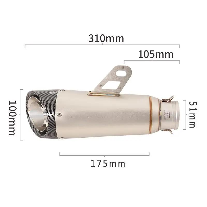 For VOGE 350AC 350 AC 2023 Motorcycle Mid Exhaust Connect Pipe 310mm Muffler Stainless Steel Escape With Removable DB Killer