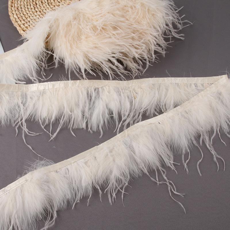 Ostrich Fur Turkey Feather Cloth Belt Diy Feather Handicraft Jewelry Clothing Luggage Decoration Material